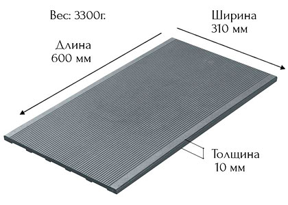 Плита-накладка Вельвет 600*310*10мм цвет: серая